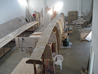 Bottom planks attached